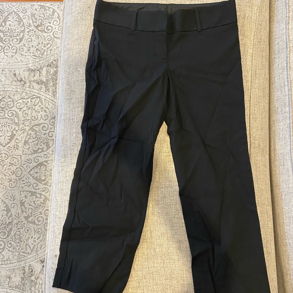 Black cropped dress pants